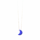 Half moon lapis lazuli necklace with a deep blue crescent shaped stone