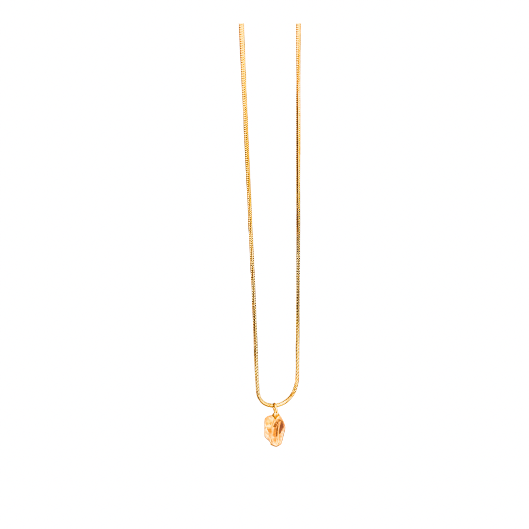 Golden citrine necklace with a faceted gemstone pendant on a delicate chain