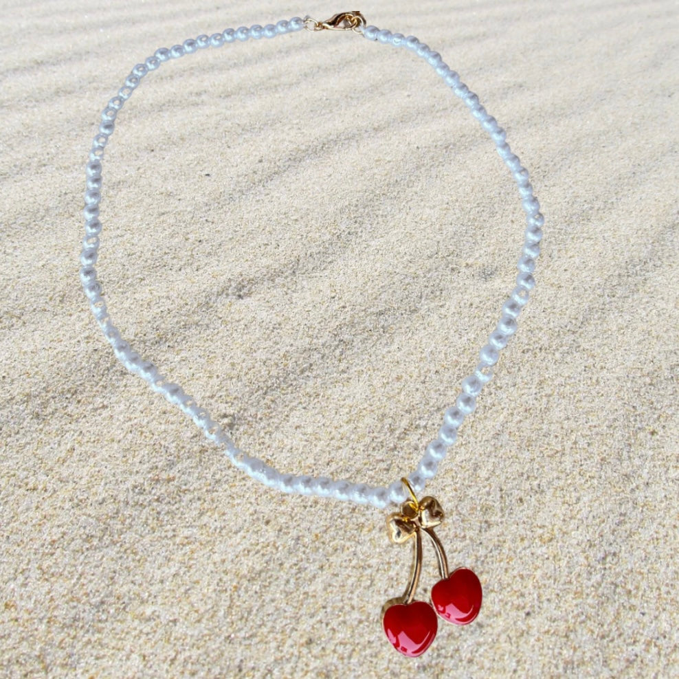 Cheeky Cherry Pearl Choker