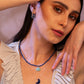 Lapis Lazuli Necklace with Amazonite Shell Charm - BALANCE AND WISDOM