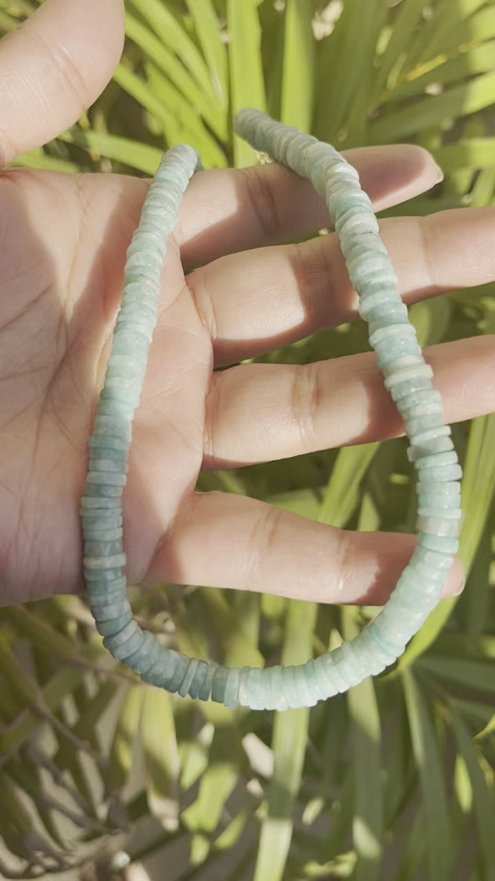 Amazonite necklace with tyre beads video