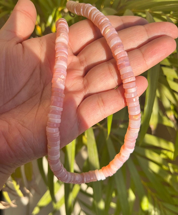 Pink opal necklace with a soft pink gemstones