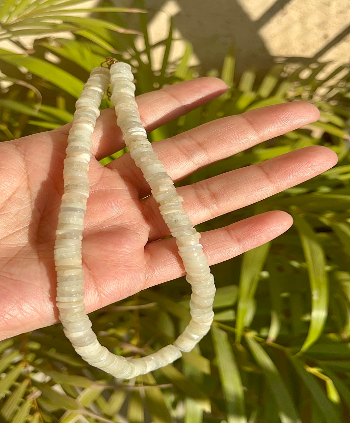 Moonstone necklace with shimmering white gemstones